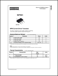 NZT651 datasheet:   NPN Current Driver Transistor NZT651