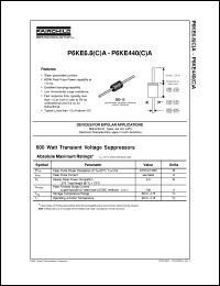 P6KE10CA datasheet:  600 Watt Transient Voltage Suppressors P6KE10CA