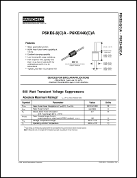 P6KE150A datasheet:  600 Watt Transient Voltage Suppressors P6KE150A