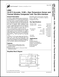 LM92CIM datasheet: ±0.33°C Accurate, 12-Bit + Sign Temperature Sensor and Thermal Window Comparator with Two-Wire Interface LM92CIM