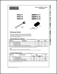 PN4119 datasheet:  N-Channel Switch [Not recommended for new designs] PN4119