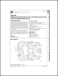 LMC1983CIN datasheet: Digitally-Controlled Stereo Tone and Volume Circuit with Three Selectable Stereo Inputs LMC1983CIN