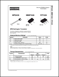 PZTA28 datasheet:  NPN Darlington Transistor PZTA28