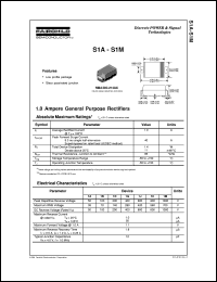 S1A datasheet:  1.0 Ampere General Purpose Rectifiers S1A