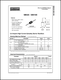 SB5100 datasheet:  5.0 Ampere High Current Schottky Barrier Rectifiers SB5100