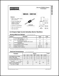 SB530 datasheet:  5.0 Ampere High Current Schottky Barrier Rectifiers SB530