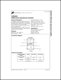 LMC6032IMX datasheet: CMOS Dual Operational Amplifier LMC6032IMX