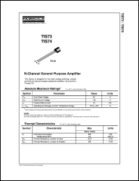 TIS74 datasheet:  N-Channel General Purpose Amplifier TIS74