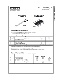 TN3467A datasheet:   PNP Switching Transistor [Obsolete] TN3467A