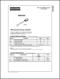 TN6705A datasheet:   NPN General Purpose Amplifier TN6705A