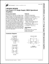 LMC6035IBP datasheet: Low Power 2.7V Single Supply CMOS Operational Amplifiers LMC6035IBP