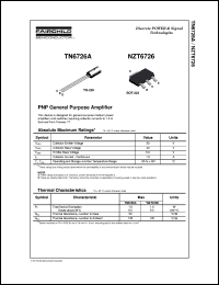 TN6726A datasheet:   PNP General Purpose Amplifier TN6726A