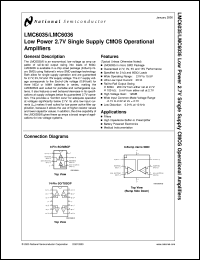 LMC6035IBPX datasheet: Low Power 2.7V Single Supply CMOS Operational Amplifiers LMC6035IBPX