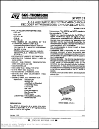 STV2151 datasheet: Full automatic multistandard chroma decoder with embedded chroma delay line STV2151