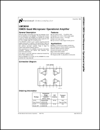 LMC6044AIN datasheet: CMOS Quad Micropower Operational Amplifier LMC6044AIN