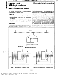 MM53200 datasheet: Electronic data encoder/decoder MM53200