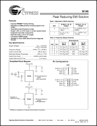 W180-01 datasheet: Peak Reducing EMI Solution W180-01