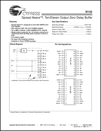 W132 datasheet: Spread Aware, Ten/Eleven Output Zero Delay Buffer W132