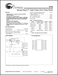 W152-3 datasheet: Spread Aware, Eight Output Zero Delay Buffer W152-3