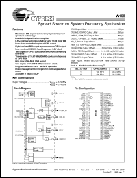 W158H datasheet: Spread Spectrum System Frequency Synthesizer W158H