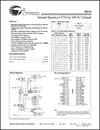 W210H datasheet: Spread Spectrum FTG for VIA K7 Chipset W210H