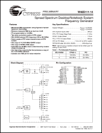 W48S111-14G datasheet: Spread Spectrum Desktop / Notebook System Frequency Generator W48S111-14G