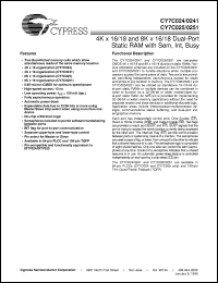 CY7C024-15JC datasheet: 4K X 16 DUAL-PORT STATIC RAM CY7C024-15JC