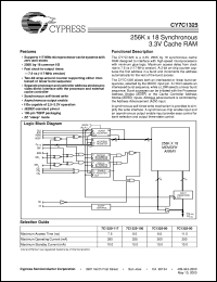 CY7C1325-80AC datasheet: 256K x 18 Synchronous 3.3V Cache RAM CY7C1325-80AC