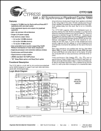 CY7C1329-75AC datasheet: 64K x 32 Synchronous-Pipelined Cache RAM CY7C1329-75AC