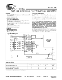CY7C1338-100AC datasheet: 128Kx32 Flow-Through SRAM with NoBL Architecture CY7C1338-100AC