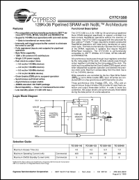 CY7C1350-133AC datasheet: 128Kx36 Pipelined SRAM with NoBL Architecture CY7C1350-133AC