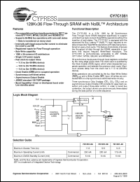 CY7C1351-50AC datasheet: 128Kx36 Flow-Through SRAM with NoBL Architecture CY7C1351-50AC