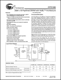CY7C1352-100AC datasheet: 256K x18 Pipelined SRAM with NoBL Architecture CY7C1352-100AC