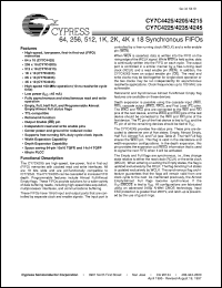 CY7C4425-15AC datasheet: 64X 18 SYNCHRONOUS FIFO CY7C4425-15AC