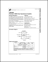 LMC6082IMX datasheet: Precision CMOS Dual Operational Amplifier LMC6082IMX