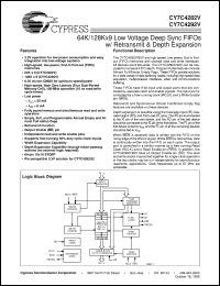 CY7C4282V-15ASC datasheet: Low Voltage 64K x 9 Deep Sync FIFO CY7C4282V-15ASC