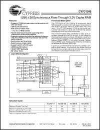 CY7C1345-100AC datasheet: 128Kx32 Flow-Through SRAM with NoBL Architecture CY7C1345-100AC