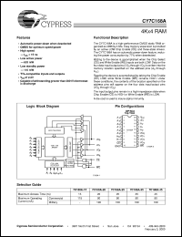 CY7C168A-15VCT datasheet: 4Kx4 RAM CY7C168A-15VCT