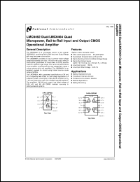 LMC6462BIMX datasheet: Dual Micropower, Rail-to-Rail Input and Output CMOS Operational Amplifier LMC6462BIMX