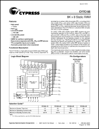 CY7C185-25VCT datasheet: 8Kx8 Static RAM CY7C185-25VCT