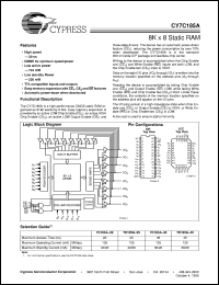 CY7C185A-20DMB datasheet: 8Kx8 Static RAM CY7C185A-20DMB