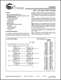 CYM1831PM-15C datasheet: 64K x 32 Static RAM Module CYM1831PM-15C