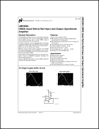 LMC6484AIM datasheet: CMOS Quad Rail to Rail Input and Output Operational Amplifier LMC6484AIM