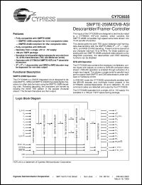 CY7C9335-270AC datasheet: SMPTE-259M/DVB-ASI Decoder CY7C9335-270AC
