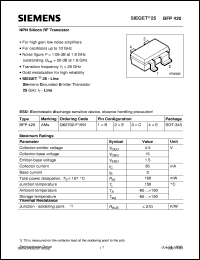 BFP420 datasheet: NPN silicon RF transistor BFP420