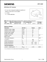 BFR183W datasheet: NPN silicon RF transistor BFR183W