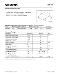 BFR92A datasheet: NPN silicon RF transistor BFR92A