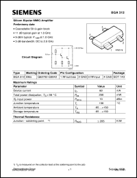 BGA312 datasheet: Silicon bipolar MMIC-amplifier BGA312