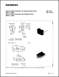 BP104F datasheet: Silicon PIN photodiode with daylight filter BP104F