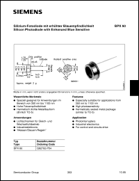 BPX60 datasheet: Silicon photodiode with enhanced blue sensitive BPX60